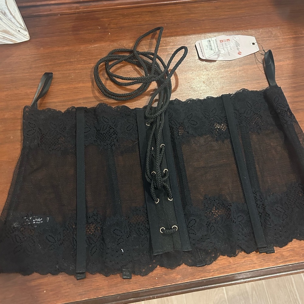 Allure Black Lace Cincher from Hustler Store NWT